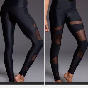 Onzie Bondage Black Mesh Panel High Waist Leggings